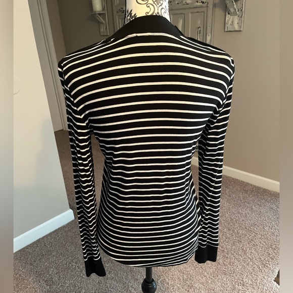GAP Black and White Striped Long Sleeve Top - Picture 2 of 5